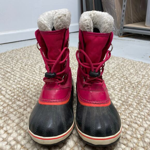 SOREL Yoot Pac Nylon Big Kids SZ 4 Pink Winter Boots NY 1962-600 Snow Boots - Picture 10 of 11